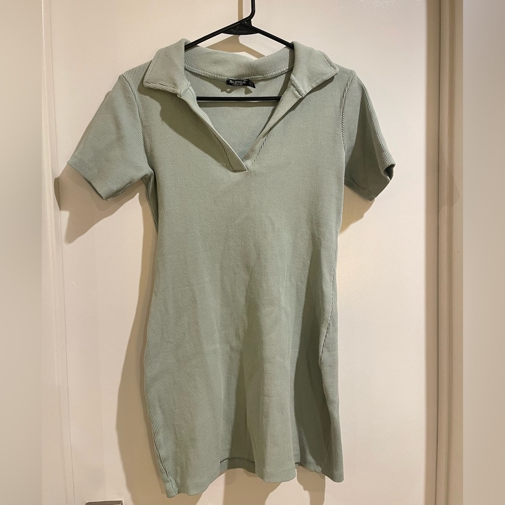 Nasty Gal Seafoam Collared Vintage Mini Dress — size 6